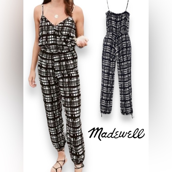 Madewell Pants - MEDIUM Madewell Black and White Jumpsuit